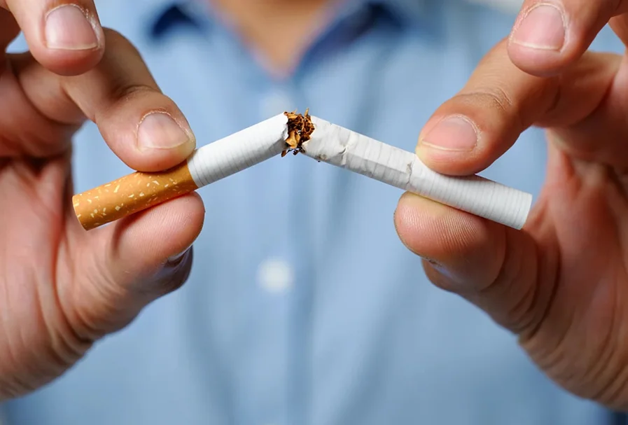 Сломанная сигарета в руках